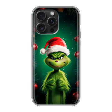 Силиконовый чехол на Iphone 15 Pro Max с принтом Гринч Новый год Рождество