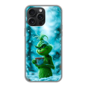 Силиконовый чехол на Iphone 15 Pro Max с принтом Новый год гринч