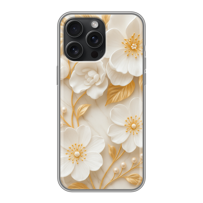Силиконовый чехол на Iphone 15 Pro Max с принтом Цветы Силиконовый чехол на Iphone 15 Pro Max с принтом Цветы