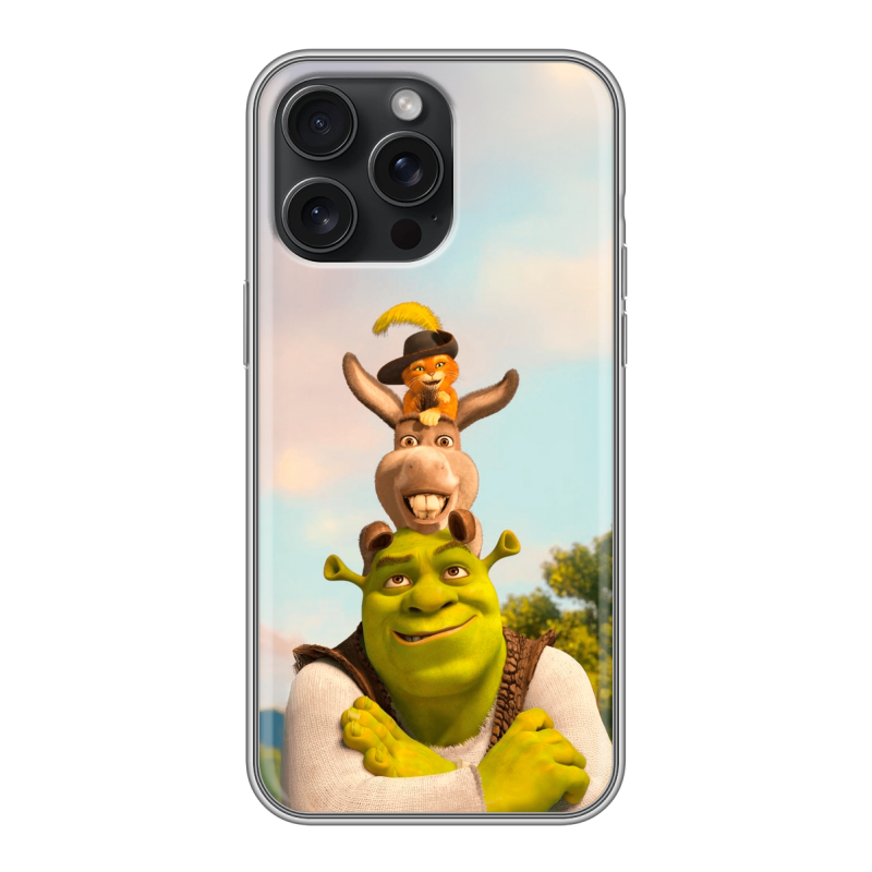Силиконовый чехол на Iphone 15 Pro Max с принтом Шрек Shrek Силиконовый чехол на Iphone 15 Pro Max с принтом Шрек Shrek