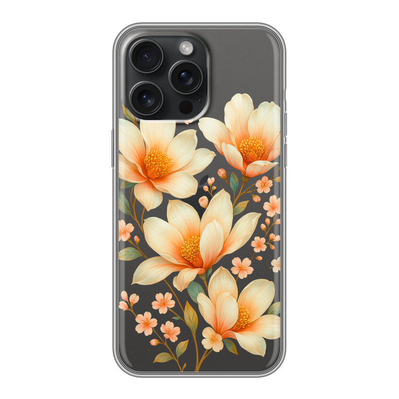 Силиконовый чехол на Iphone 15 Pro Max с принтом Цветы Силиконовый чехол на Iphone 15 Pro Max с принтом Цветы
