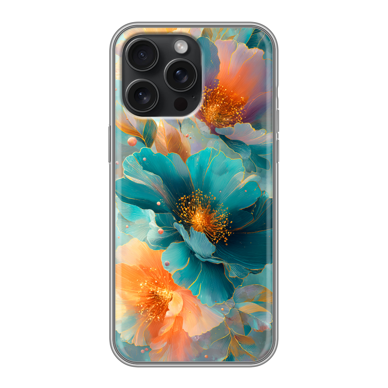 Силиконовый чехол на Iphone 15 Pro Max с принтом Цветы Силиконовый чехол на Iphone 15 Pro Max с принтом Цветы