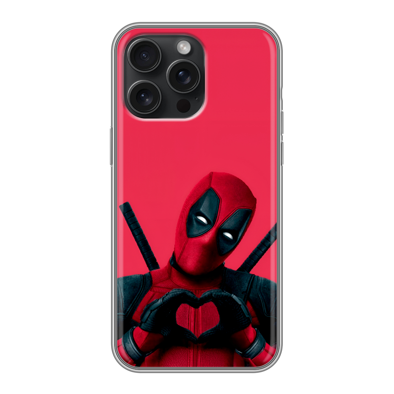 Силиконовый чехол на Iphone 15 Pro Max с принтом Дедпул Deadpool Силиконовый чехол на Iphone 15 Pro Max с принтом Дедпул Deadpool