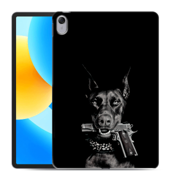 Силиконовый чехол на планшета Huawei MatePad 11.5 с принтом Доберман и пистолет Силиконовый чехол на планшета Huawei MatePad 11.5 с принтом Доберман и пистолет