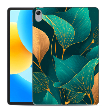 Силиконовый чехол на Huawei MatePad 11.5 с принтом Листья и золото