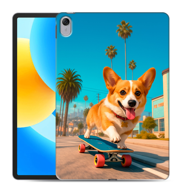 Силиконовый чехол на Huawei MatePad 11.5 с принтом Корги на скейте Силиконовый чехол на Huawei MatePad 11.5 с принтом Корги на скейте