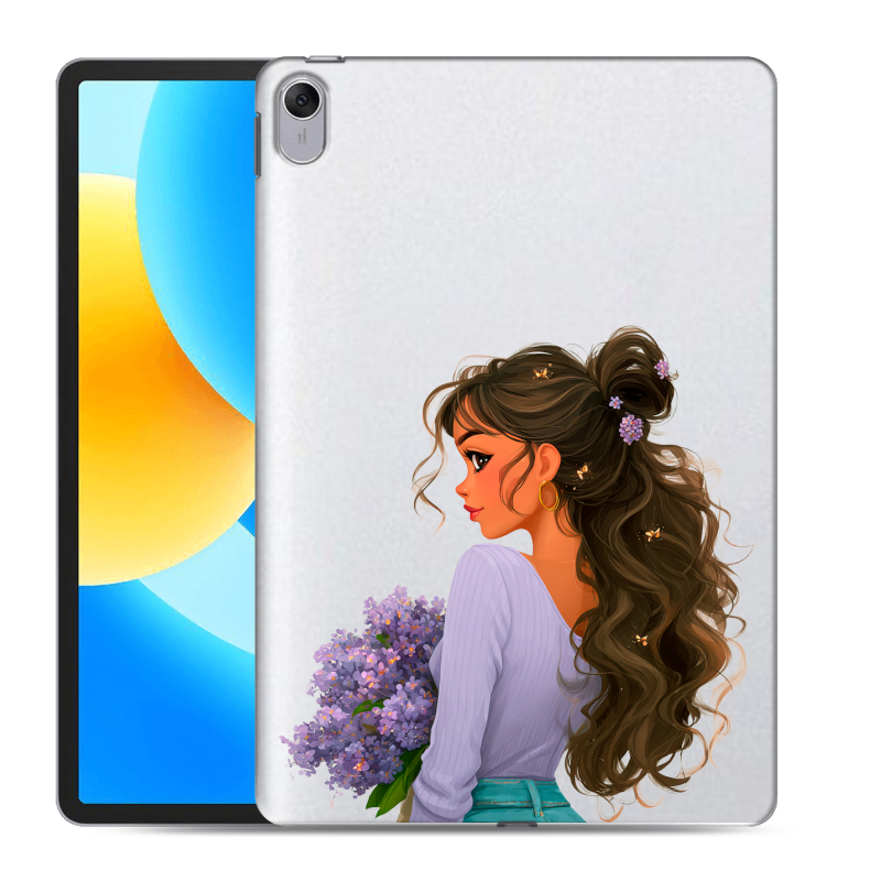 Силиконовый чехол на Huawei MatePad 11.5 с принтом девушка цветы Силиконовый чехол на Huawei MatePad 11.5 с принтом девушка цветы