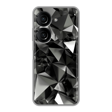 Силиконовый чехол на ASUS ZenFone 9 с принтом Черные кристаллы Силиконовый чехол на ASUS ZenFone 9 с принтом Черные кристаллы