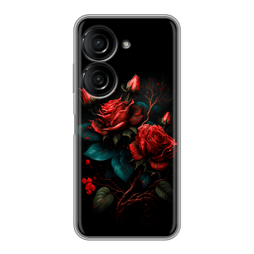 Силиконовый чехол на ASUS ZenFone 9 с принтом Розы красные