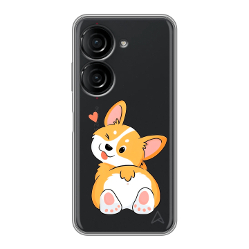 Силиконовый чехол на ASUS ZenFone 9 с принтом Корги Силиконовый чехол на ASUS ZenFone 9 с принтом Корги