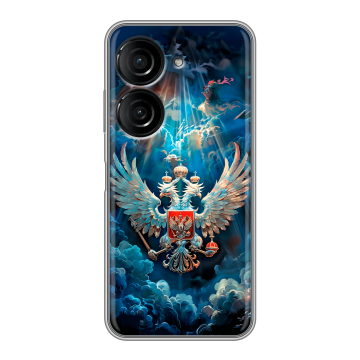 Силиконовый чехол на ASUS ZenFone 9 с принтом Герб флаг России Силиконовый чехол на ASUS ZenFone 9 с принтом Герб флаг России