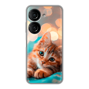 Силиконовый чехол на ASUS ZenFone 9 с принтом котик Силиконовый чехол на ASUS ZenFone 9 с принтом котик