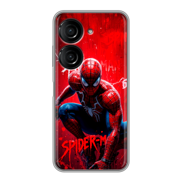 Силиконовый чехол на ASUS ZenFone 9 с принтом Spiderman Человек паук