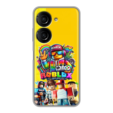 Силиконовый чехол на ASUS ZenFone 9 с принтом Roblox Роблокс