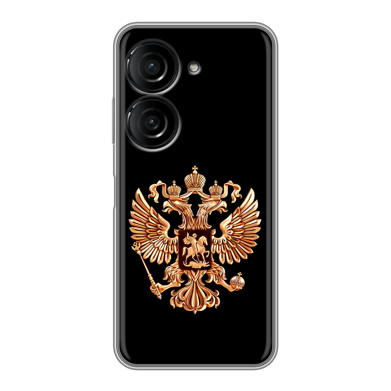 Силиконовый чехол на ASUS ZenFone 9 с принтом Герб России золотой Силиконовый чехол на ASUS ZenFone 9 с принтом Герб России золотой
