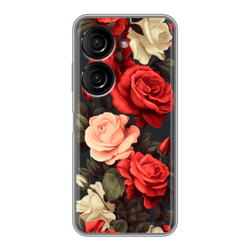 Силиконовый чехол на ASUS ZenFone 9 с принтом Розы Силиконовый чехол на ASUS ZenFone 9 с принтом Розы