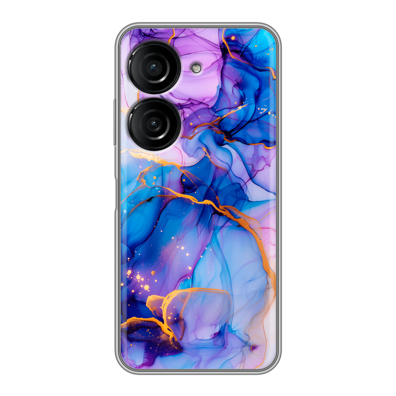 Силиконовый чехол на ASUS ZenFone 9 с принтом синий мрамор Силиконовый чехол на ASUS ZenFone 9 с принтом синий мрамор