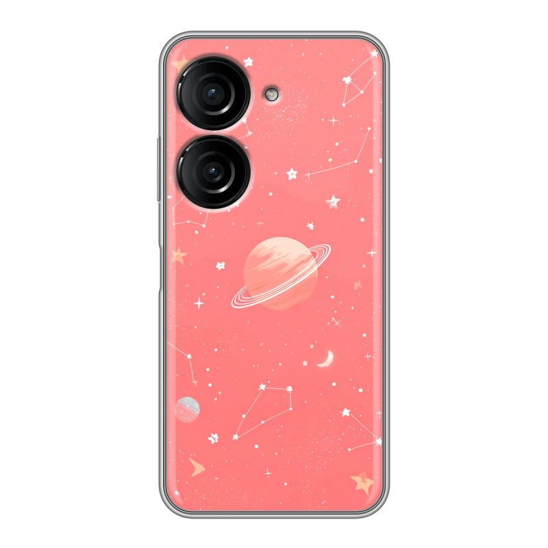 Силиконовый чехол на ASUS ZenFone 9 с принтом Розовый космос Силиконовый чехол на ASUS ZenFone 9 с принтом Розовый космос