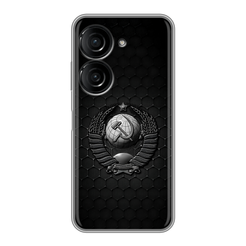 Силиконовый чехол на ASUS ZenFone 9 с принтом Герб Флаг СССР Силиконовый чехол на ASUS ZenFone 9 с принтом Герб Флаг СССР