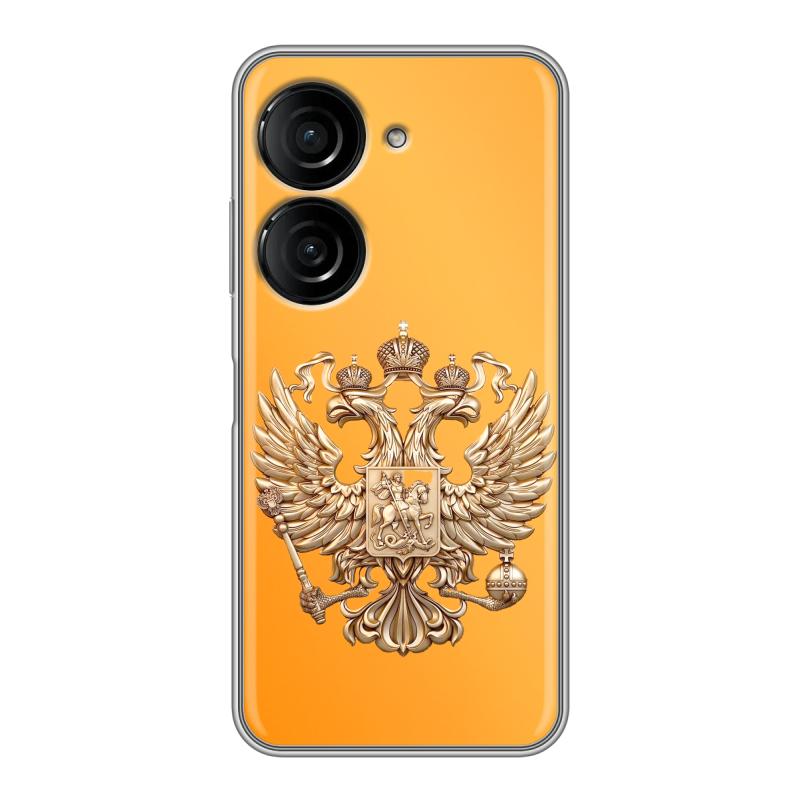 Силиконовый чехол на ASUS ZenFone 9 с принтом Герб Флаг России Силиконовый чехол на ASUS ZenFone 9 с принтом Герб Флаг России