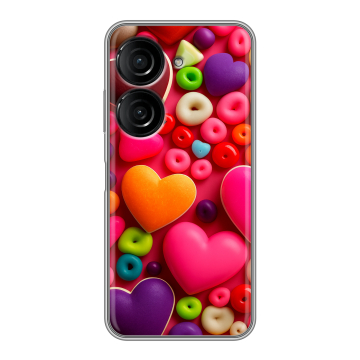 Силиконовый чехол на ASUS ZenFone 10 с принтом Сердечки Силиконовый чехол на ASUS ZenFone 10 с принтом Сердечки