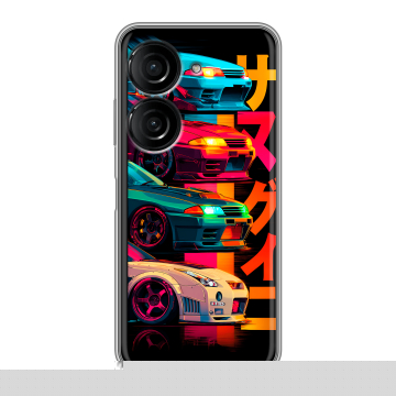 Силиконовый чехол на ASUS ZenFone 10 с принтом Гоночные машины