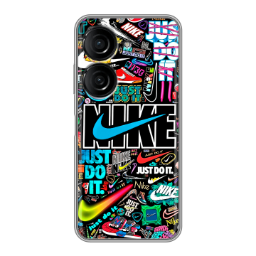 Силиконовый чехол на ASUS ZenFone 10 с принтом найк nike черный