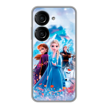 Силиконовый чехол на ASUS ZenFone 10 с принтом Холодное сердце Frozen