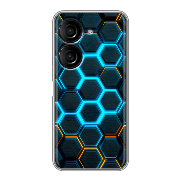 Силиконовый чехол на ASUS ZenFone 10 с принтом Неоновые соты Силиконовый чехол на ASUS ZenFone 10 с принтом Неоновые соты