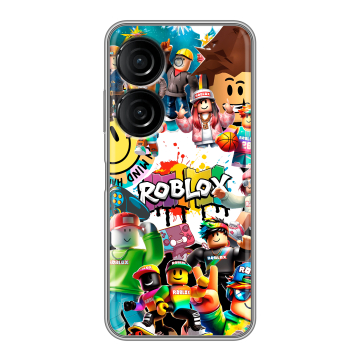 Силиконовый чехол на ASUS ZenFone 10 с принтом Roblox Роблокс