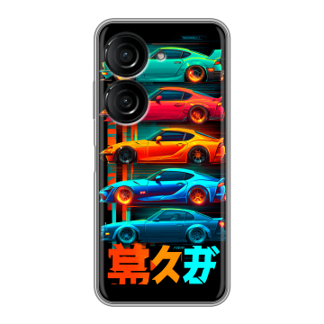 Силиконовый чехол на ASUS ZenFone 10 с принтом машины тачки