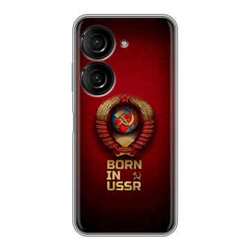 Силиконовый чехол на ASUS ZenFone 10 с принтом Флаг Герб СССР