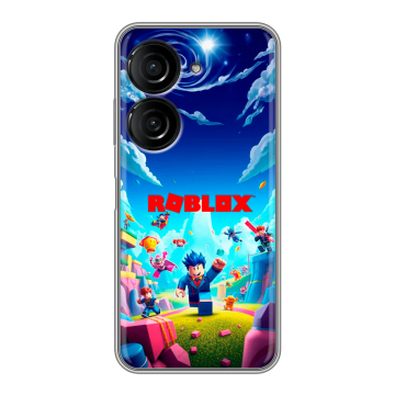 Силиконовый чехол на ASUS ZenFone 10 с принтом Roblox Роблокс