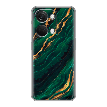 Силиконовый чехол на OnePlus Nord 3 с принтом Мрамор зеленое золото Силиконовый чехол на OnePlus Nord 3 с принтом Мрамор зеленое золото