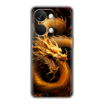 Силиконовый чехол на OnePlus Nord 3 с принтом Золотой дракон Силиконовый чехол на OnePlus Nord 3 с принтом Золотой дракон