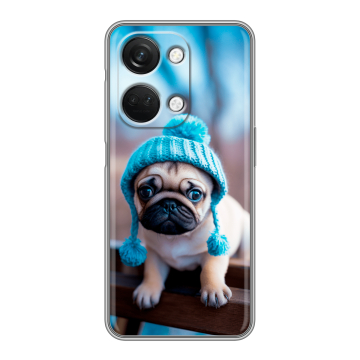 Силиконовый чехол на OnePlus Nord 3 с принтом Мопс в шапке
