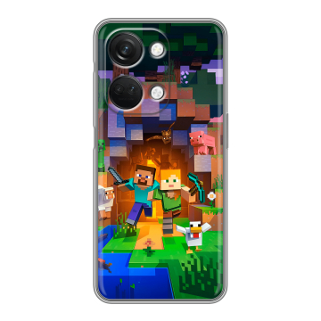 Силиконовый чехол на OnePlus Nord 3 с принтом Майнкрафт Minecraft Силиконовый чехол на OnePlus Nord 3 с принтом Майнкрафт Minecraft