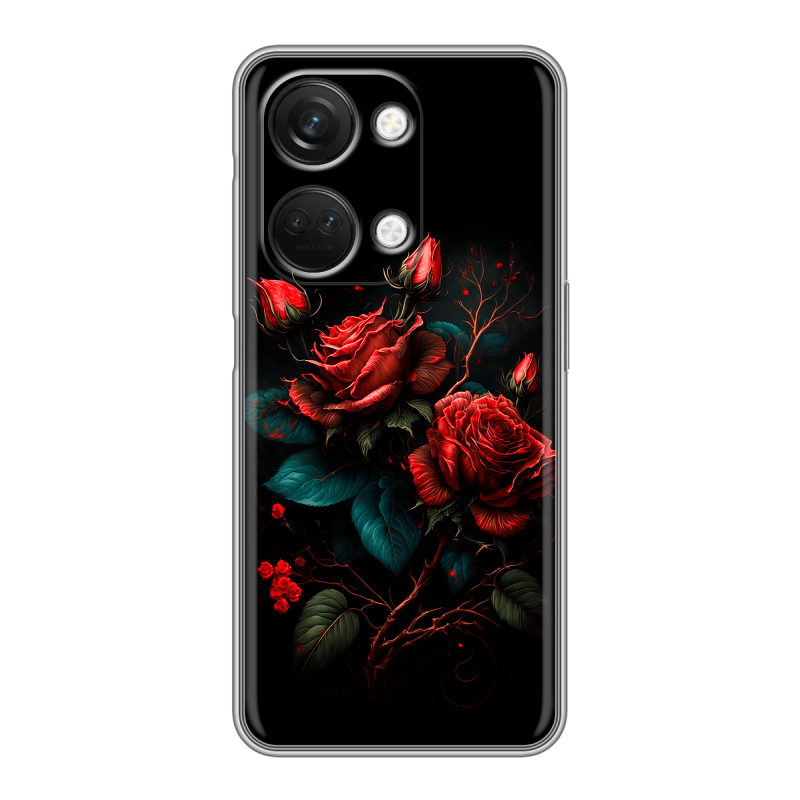 Силиконовый чехол на OnePlus Nord 3 с принтом Розы красные Силиконовый чехол на OnePlus Nord 3 с принтом Розы красные