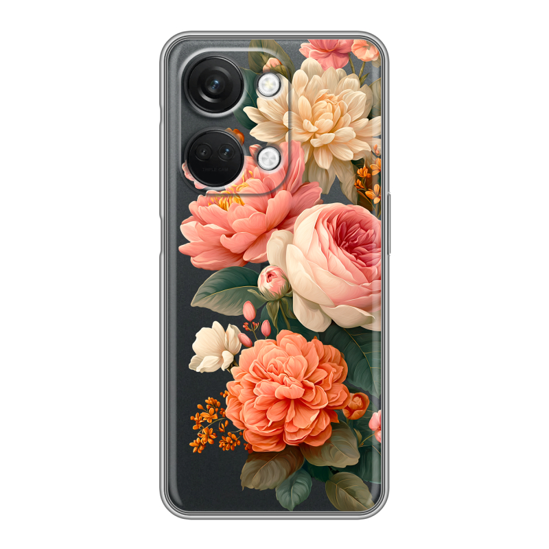 Силиконовый чехол на OnePlus Nord 3 с принтом цветы Силиконовый чехол на OnePlus Nord 3 с принтом цветы