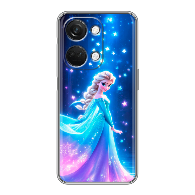 Силиконовый чехол на OnePlus Nord 3 с принтом Холодное сердце Frozen Силиконовый чехол на OnePlus Nord 3 с принтом Холодное сердце Frozen