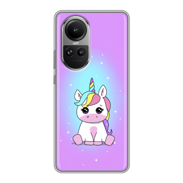 Силиконовый чехол на OPPO Reno 10 Pro с принтом Единорог Силиконовый чехол на OPPO Reno 10 Pro с принтом Единорог