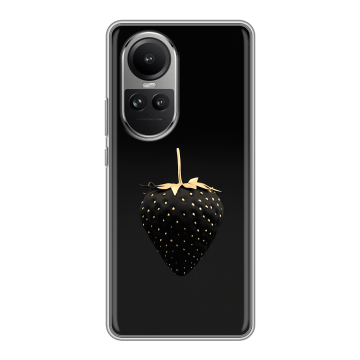 Силиконовый чехол на OPPO Reno 10 Pro с принтом Черная клубника Силиконовый чехол на OPPO Reno 10 Pro с принтом Черная клубника