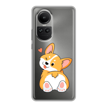 Силиконовый чехол на OPPO Reno 10 Pro с принтом Корги