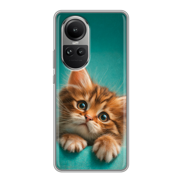 Силиконовый чехол на OPPO Reno 10 Pro с принтом котенок