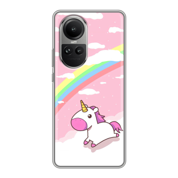 Силиконовый чехол на OPPO Reno 10 Pro с принтом Единорог