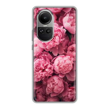 Силиконовый чехол на OPPO Reno 10 Pro с принтом цветы пионы