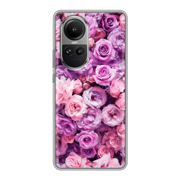 Силиконовый чехол на OPPO Reno 10 Pro с принтом лавандовые розы