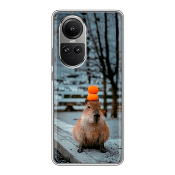 Силиконовый чехол на OPPO Reno 10 Pro с принтом капибара