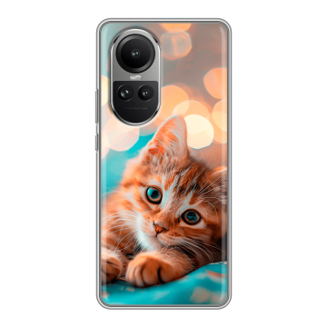 Силиконовый чехол на OPPO Reno 10 Pro с принтом котик