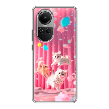 Силиконовый чехол на OPPO Reno 10 Pro с принтом милые котики